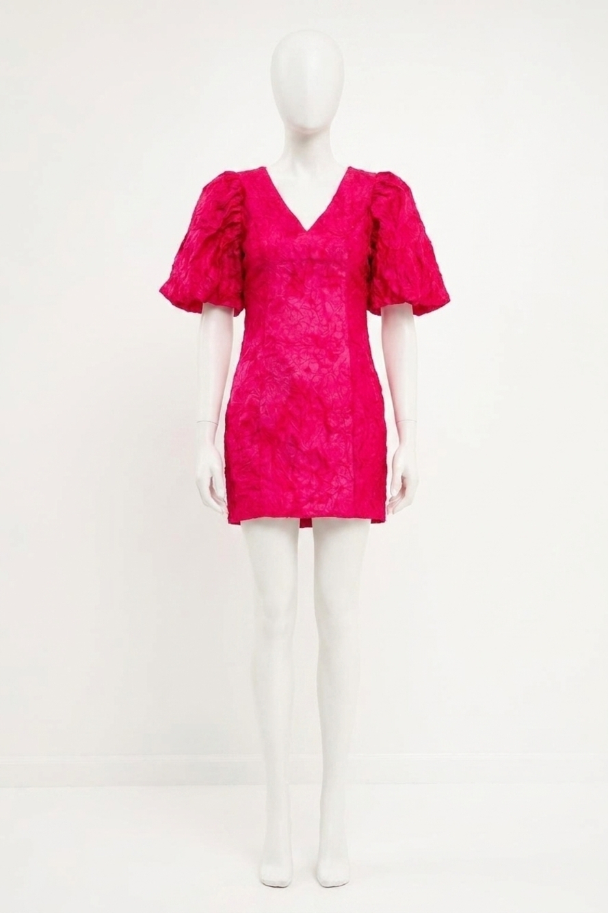 NEW ENDLESS ROSE puff sleeve mini dress in raspberry